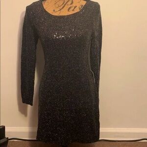 NWT Express Black Long Sleeve Sequin Dress size S​​